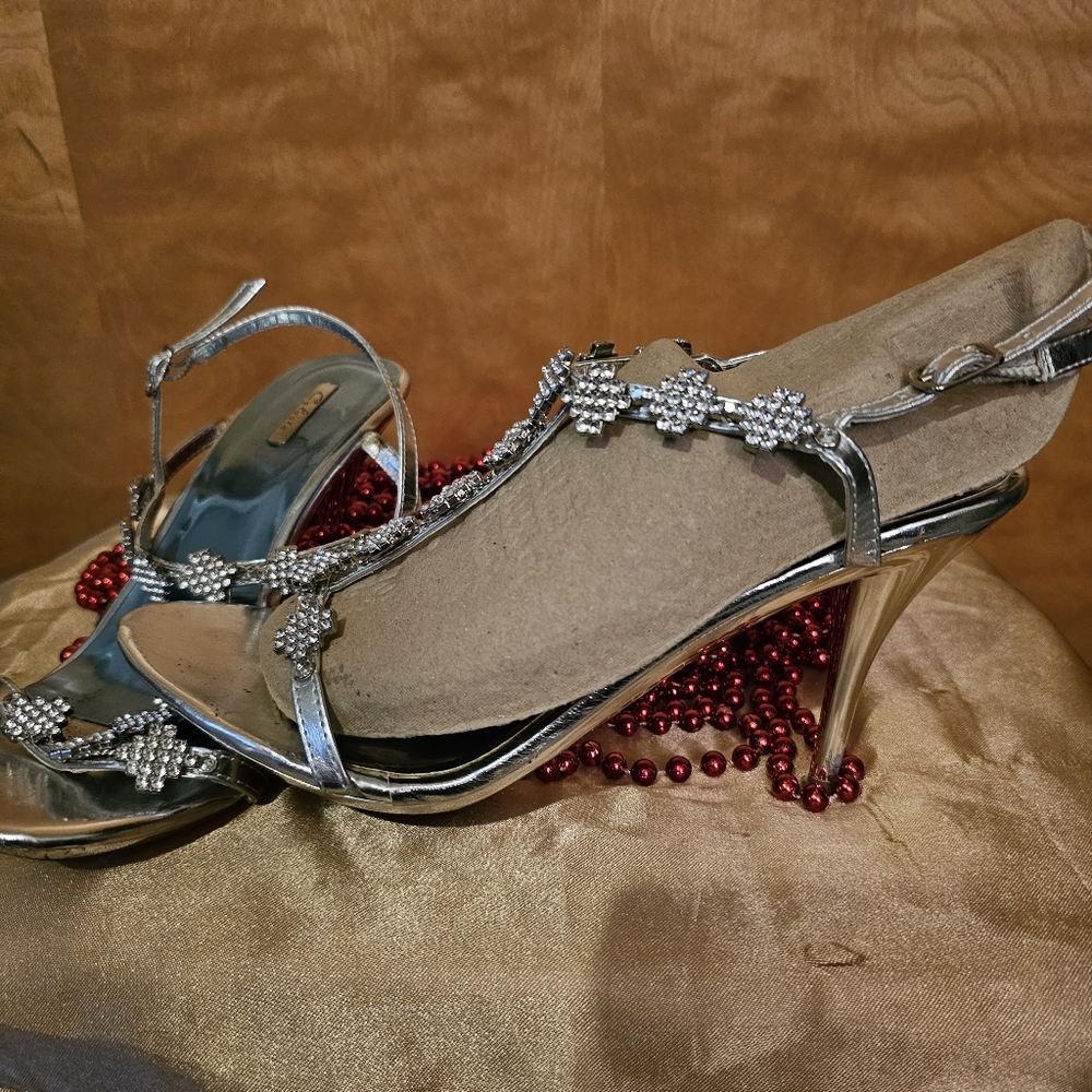 Silver Rhinestone sandals - Picture 1 of 5